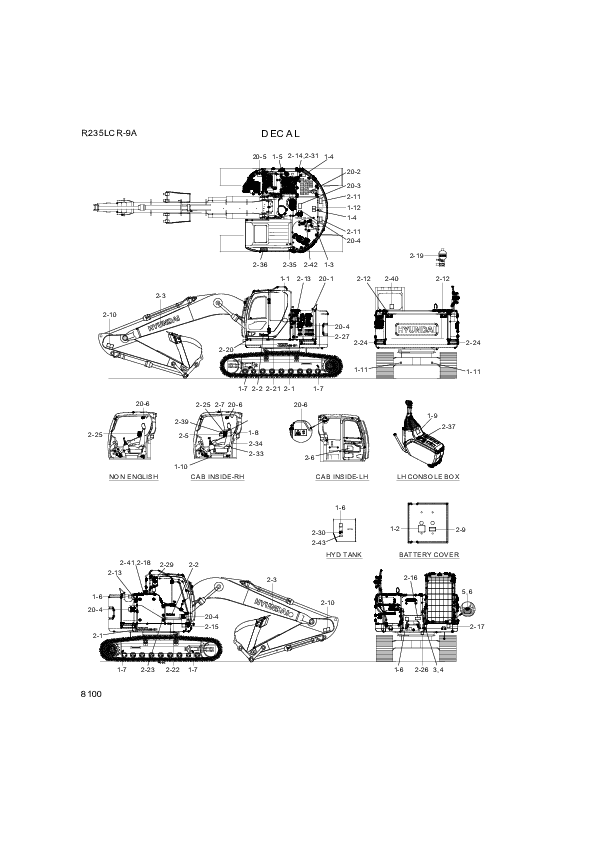drawing for Hyundai Construction Equipment 93Q6-03100 - DECAL-LIFT CHART (figure 1)