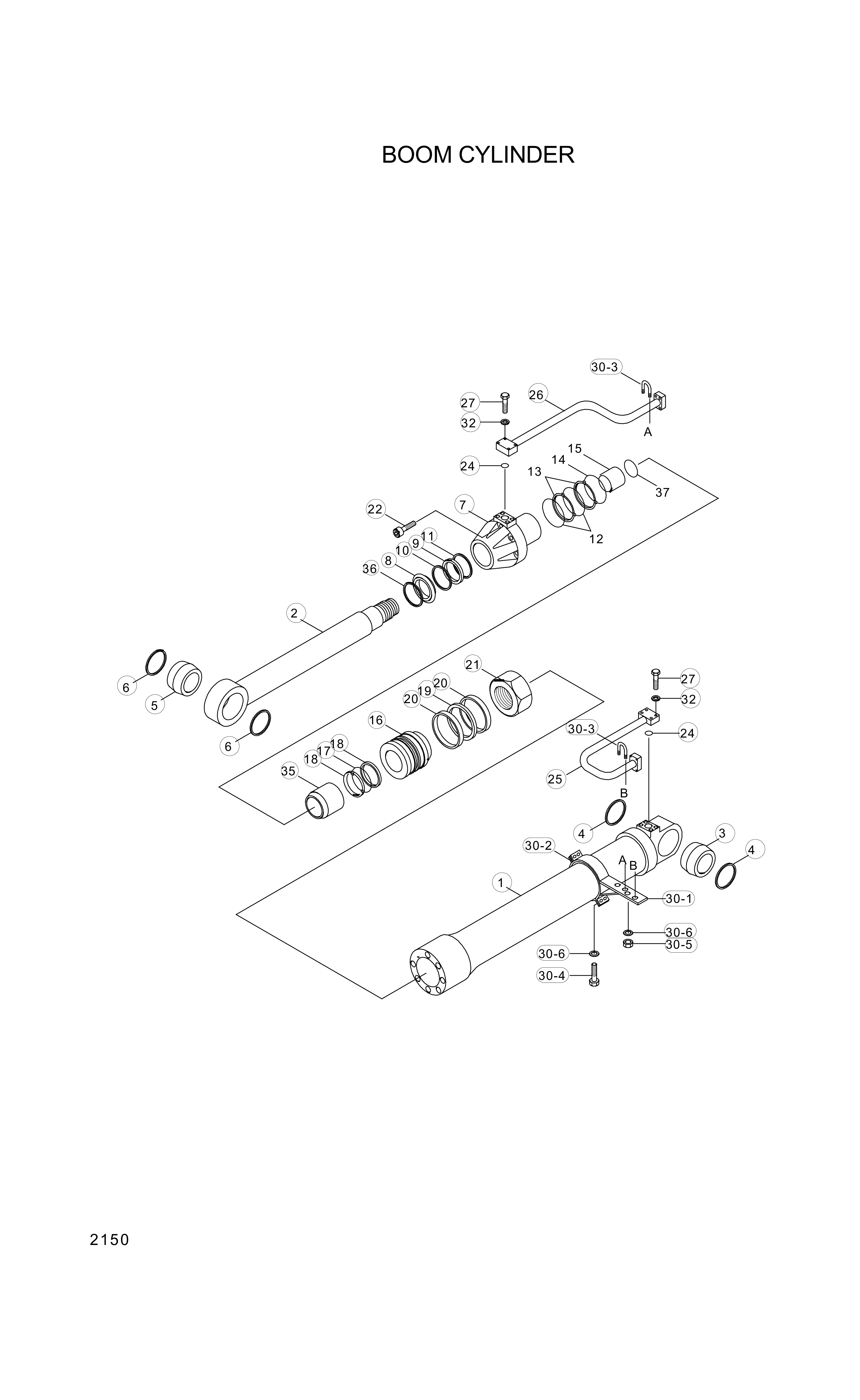 drawing for Hyundai Construction Equipment 31YC-11090C - BUSHING