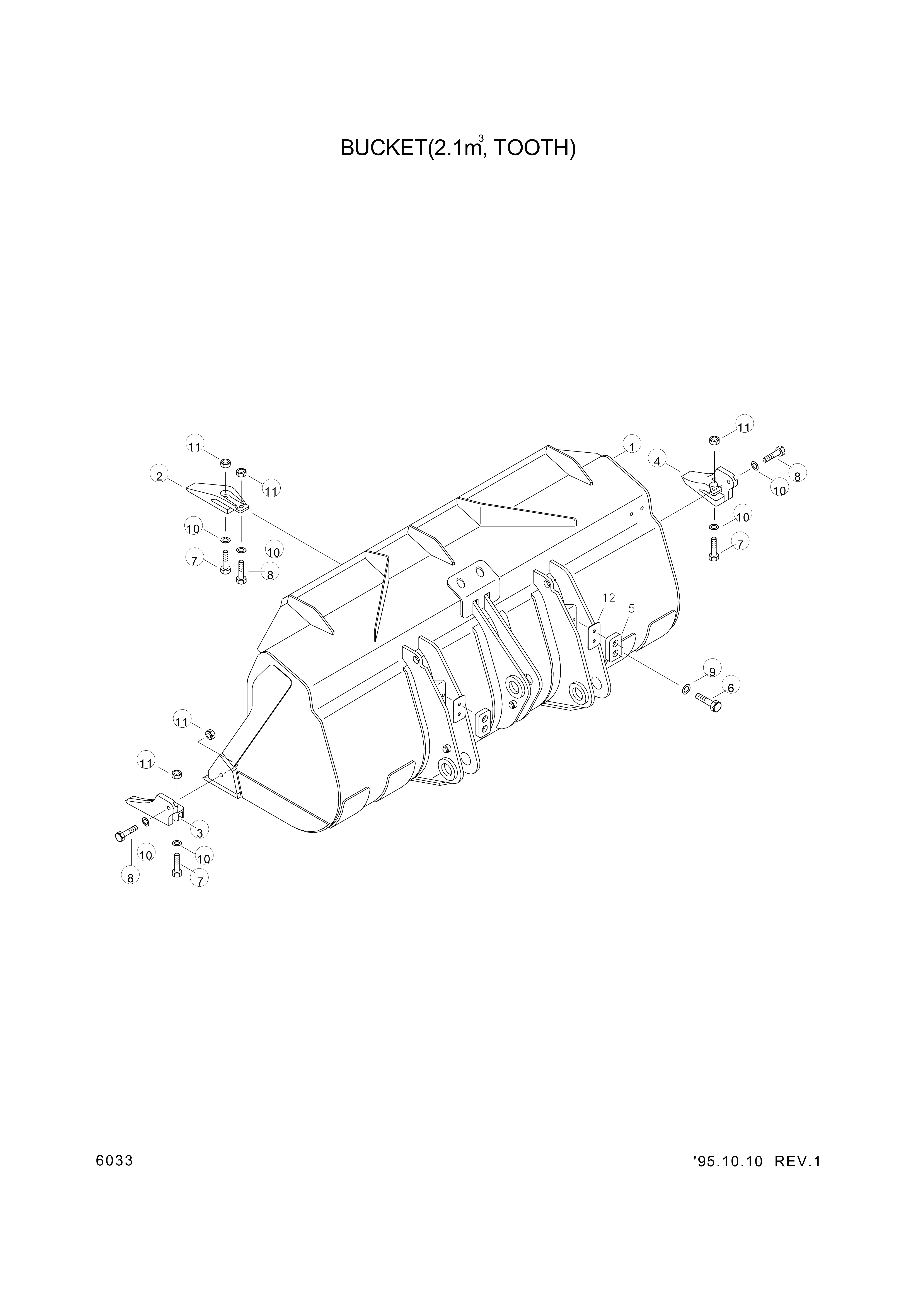 drawing for Hyundai Construction Equipment 64L3-00703 - BUCKET (figure 4)