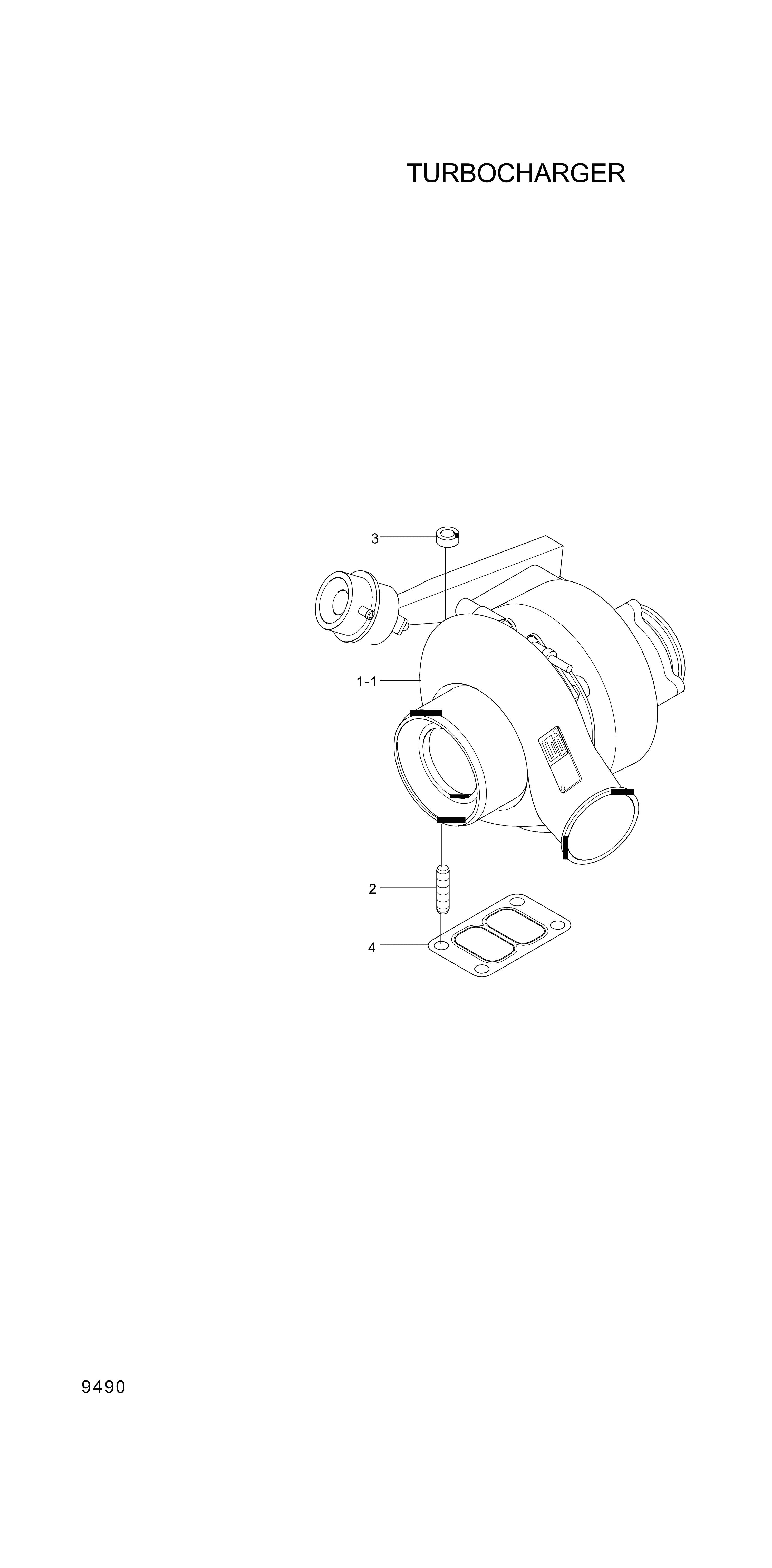 drawing for Hyundai Construction Equipment 3599727 - TURBOCHARGER ASSY (figure 3)