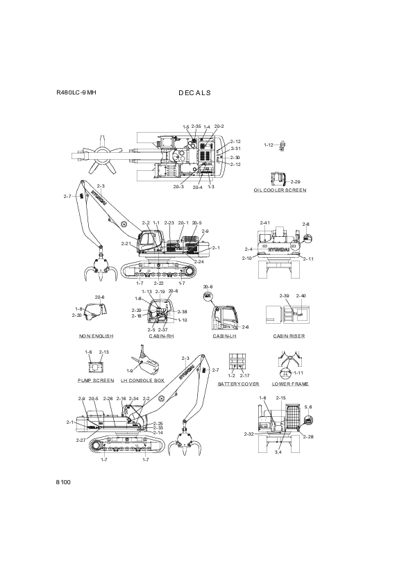 drawing for Hyundai Construction Equipment 94QB-01200 - DECAL KIT-A (figure 1)