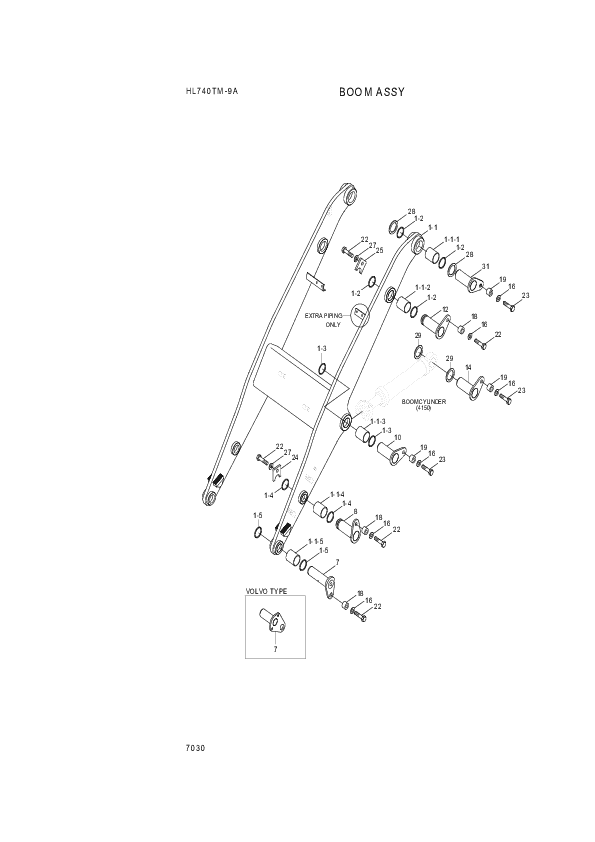 drawing for Hyundai Construction Equipment 61L7-30130 - BUSHING-PIN