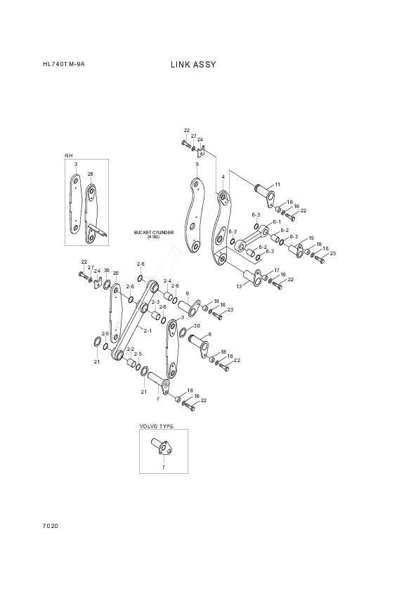 drawing for Hyundai Construction Equipment 61L7-30220 - BUSHING-PIN