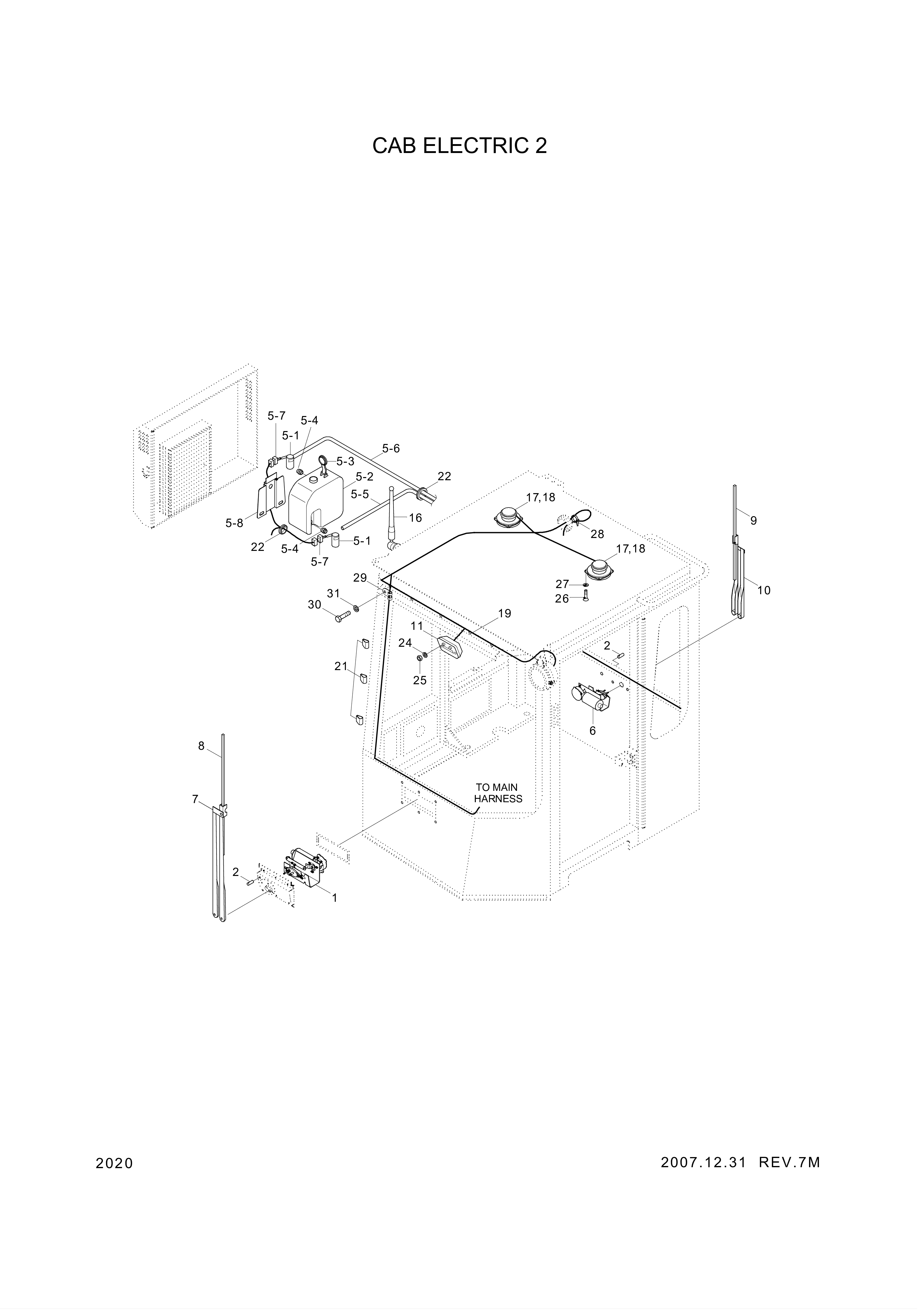 drawing for Hyundai Construction Equipment 21L6-00152 - HARNESS-CABIN (figure 1)