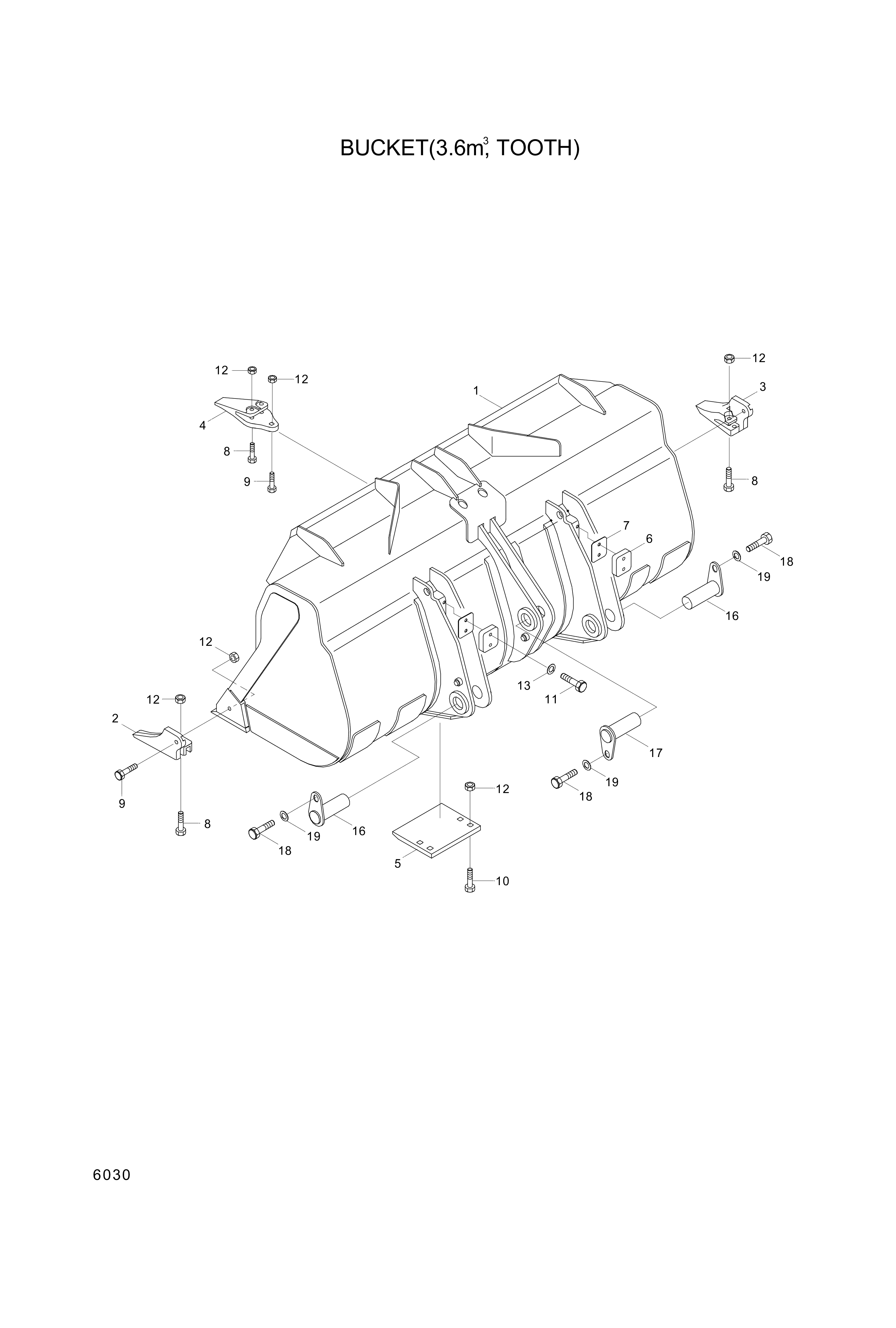 drawing for Hyundai Construction Equipment 64L1-00032 - BUCKET