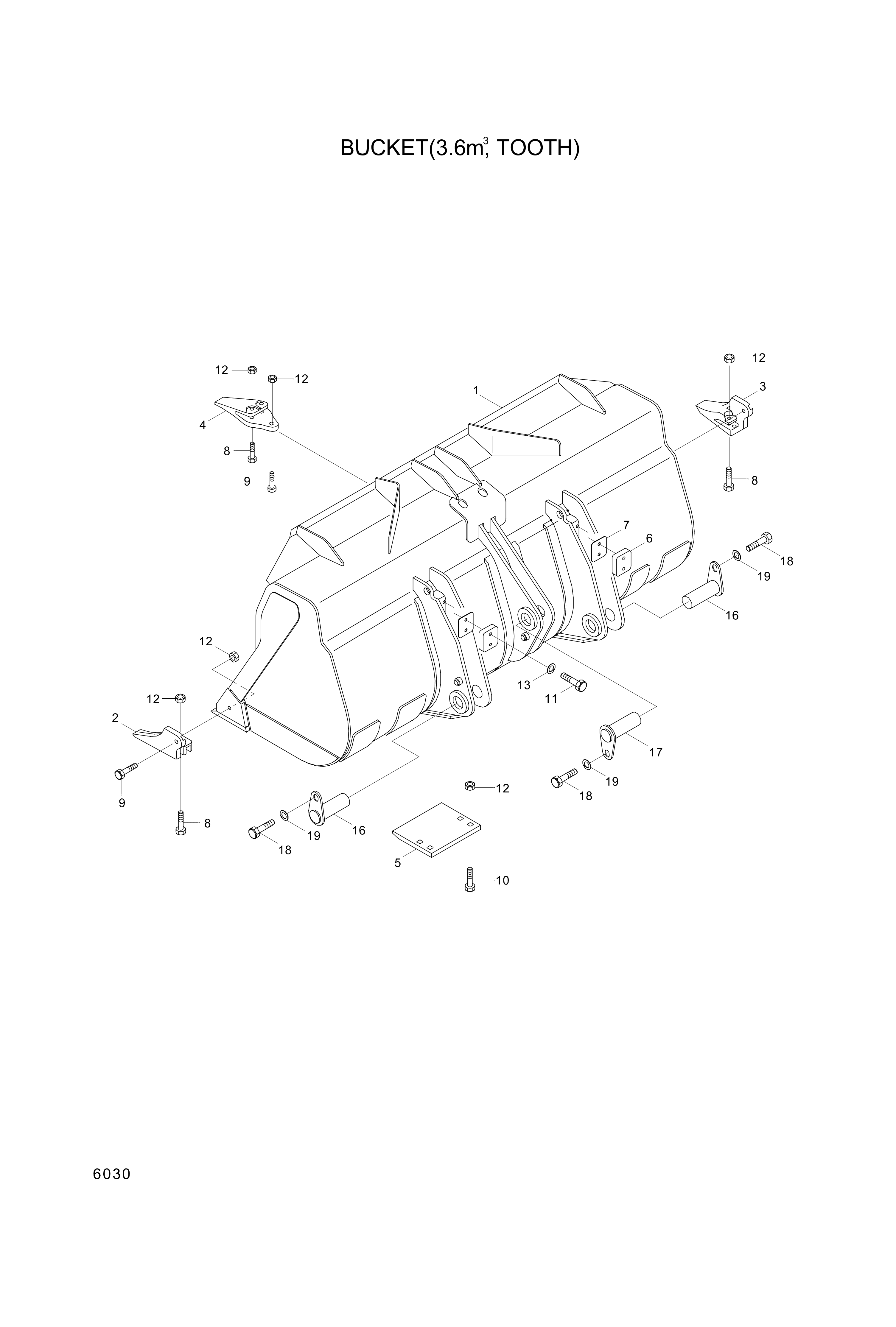 drawing for Hyundai Construction Equipment 64L1-00032 - BUCKET (figure 5)