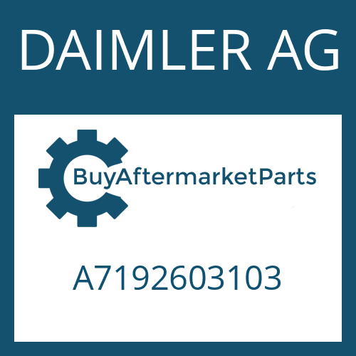 DAIMLER AG A7192603103 - Part