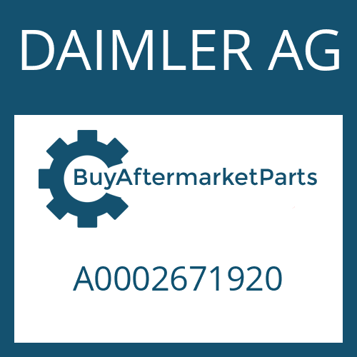 DAIMLER AG A0002671920 - Part