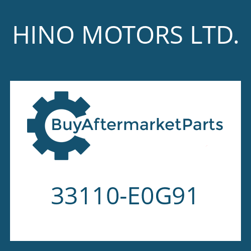 HINO MOTORS LTD. 33110-E0G91 - 16 S 221 IT