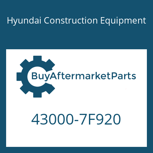 Hyundai Construction Equipment 43000-7F920 - 16 S 151