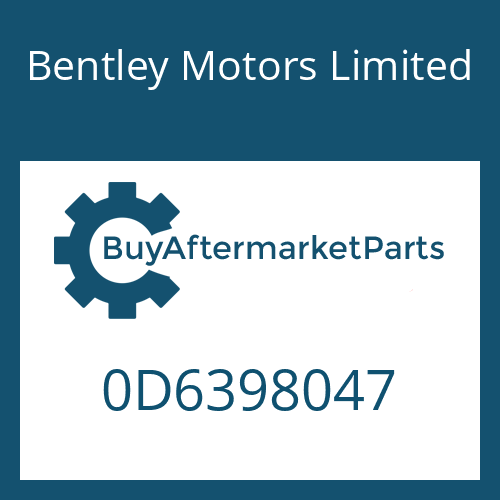 Bentley Motors Limited 0D6398047 - SCREW PLUG