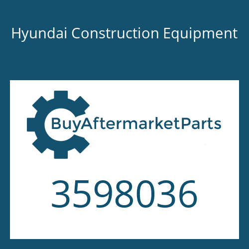 3598036 Hyundai Construction Equipment TURBOCHARGER