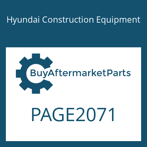 Hyundai Construction Equipment PAGE2071 - Change Of Page