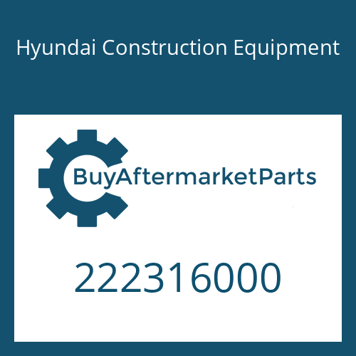 222316000 Hyundai Construction Equipment NUT-HEX