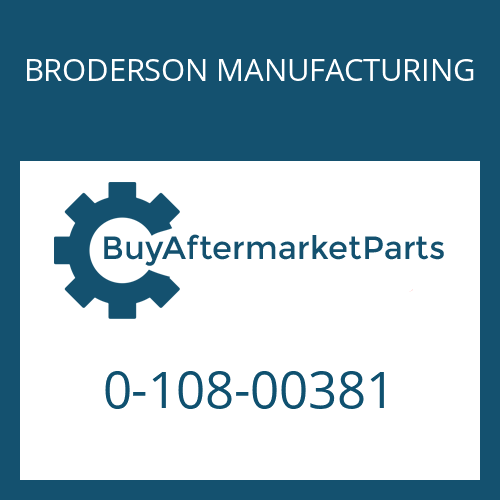 BRODERSON MANUFACTURING 0-108-00381 - A SPINDLE