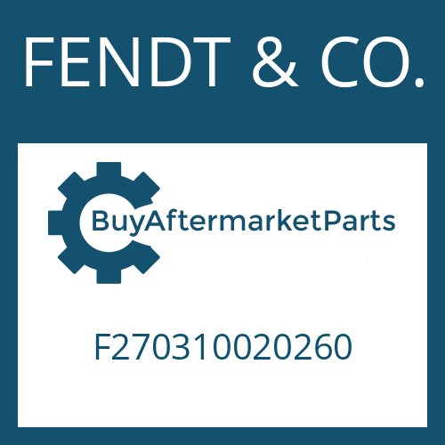 FENDT & CO. F270310020260 - SEALS KIT AND STEERING BAR