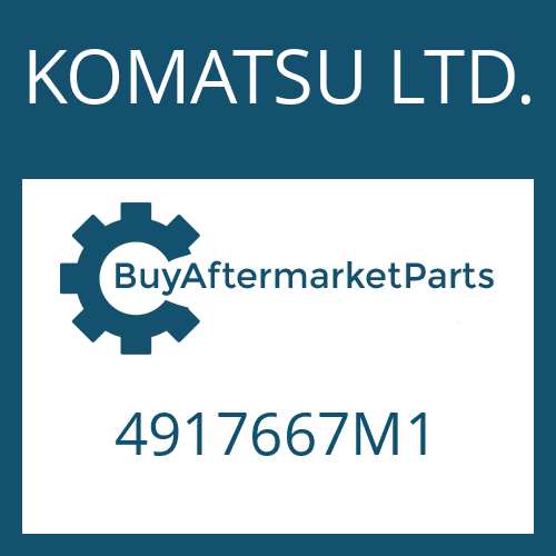 KOMATSU LTD. 4917667M1 - PLUG