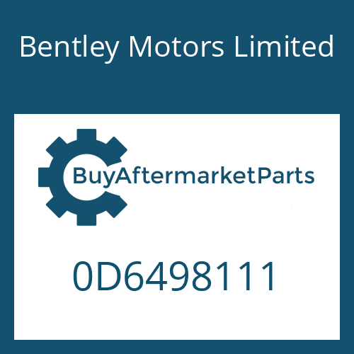 Bentley Motors Limited 0D6498111 - SEAL KIT
