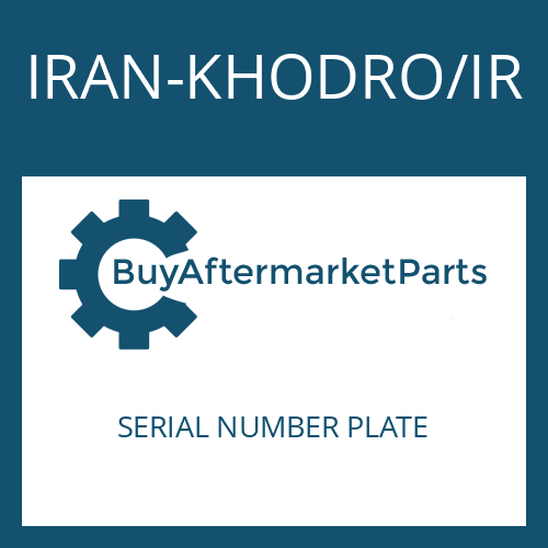 SERIAL NUMBER PLATE IRAN-KHODRO/IR TYPE PLATE