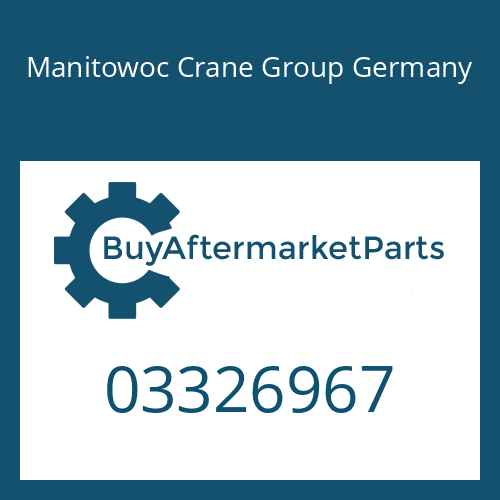 Manitowoc Crane Group Germany 03326967 - GASKET