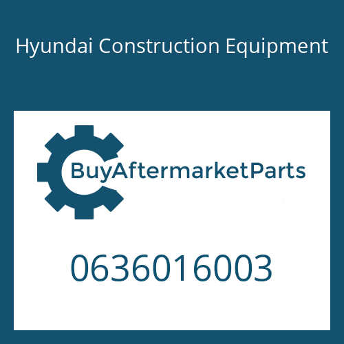 Hyundai Construction Equipment 0636016003 - SCREW