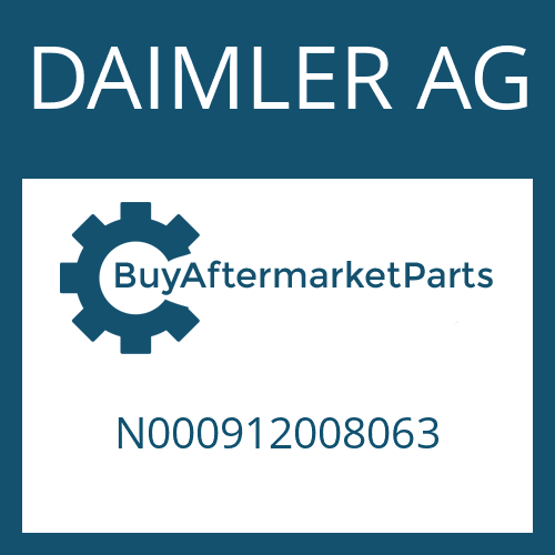 DAIMLER AG N000912008063 - CAP SCREW