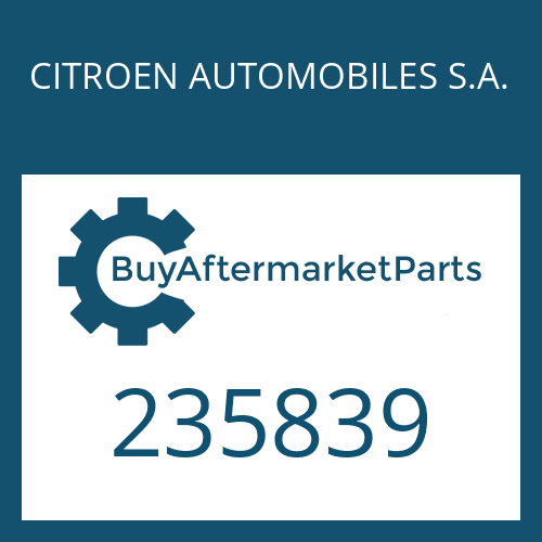 235839 CITROEN AUTOMOBILES S.A. TAPERED ROLLER BEARING